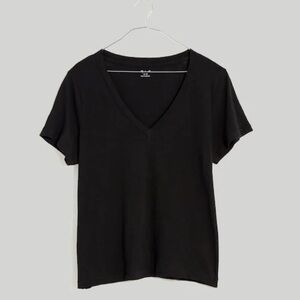 Madewell Whisper Cotton V Neck Shirt Relaxed Plus Size